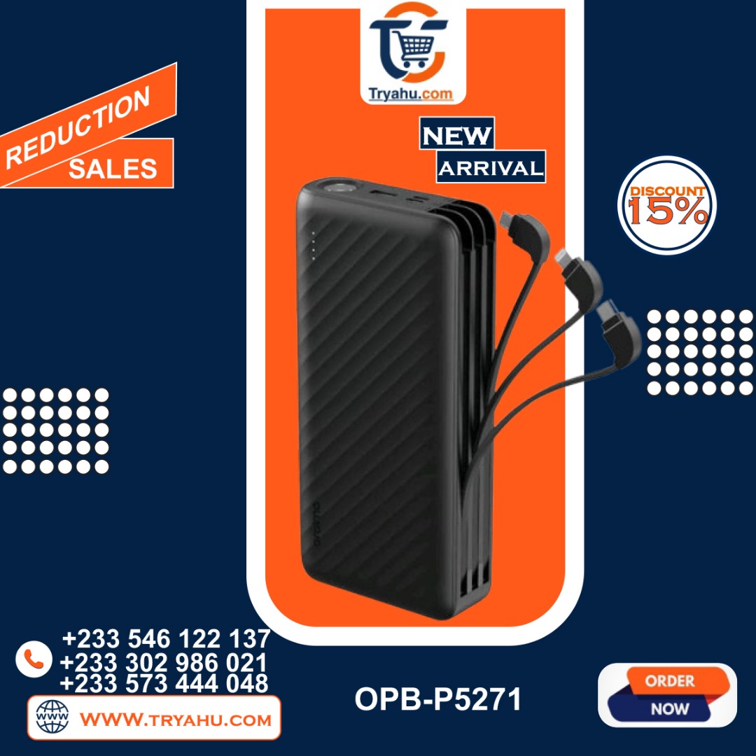 Oraimo Traveler Link 27 OPB-P5271  27,000mAh 4-Device Power Bank with 3-in-1 Built-In Cables